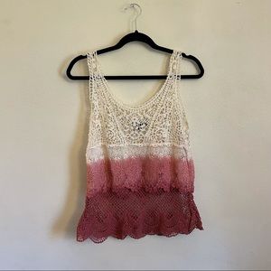 American Eagle Ombré Crochet Tank Top